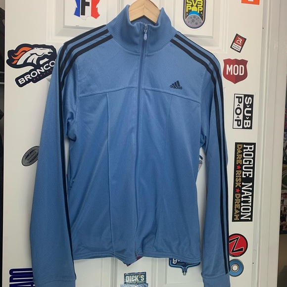 adidas light blue track jacket